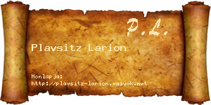 Plavsitz Larion névjegykártya